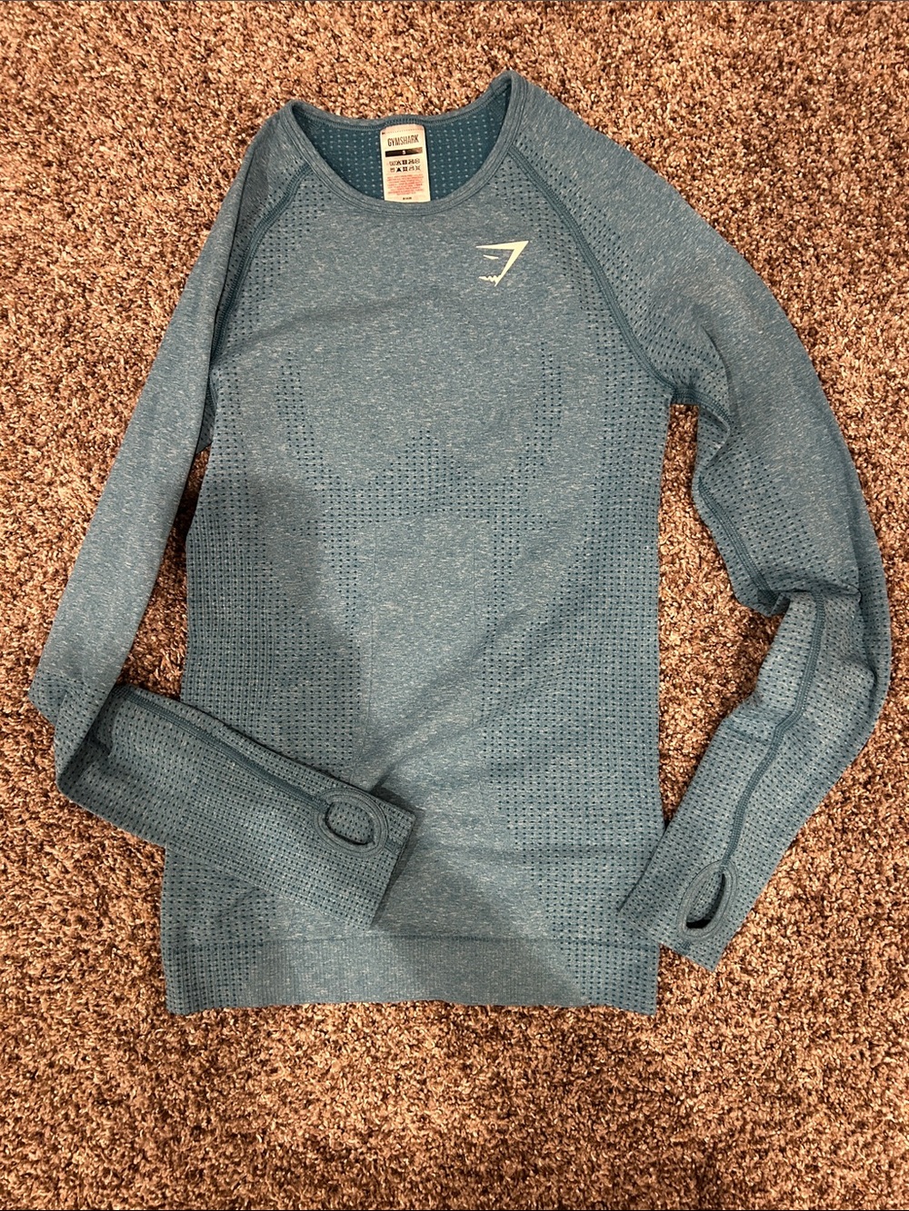 Gymshark women’s Crewneck Seamless long sleeve top - Teal Blue